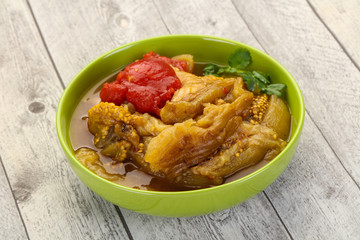 Caucasian cuisine - baked eggplant and tomato