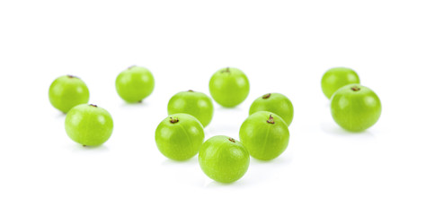 Indian gooseberry isolated on white background. full depth of field