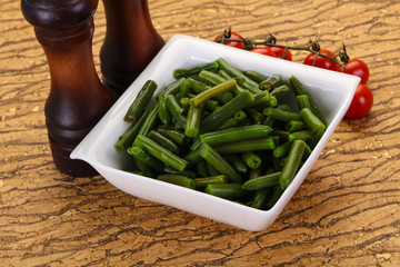 Green beans in the bowl