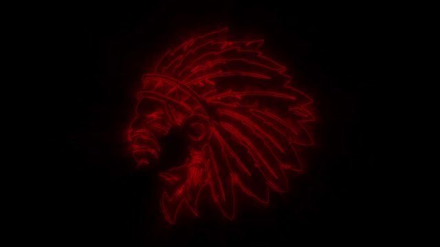 Red Indian Warrior Animated Logo with Reveal Effect