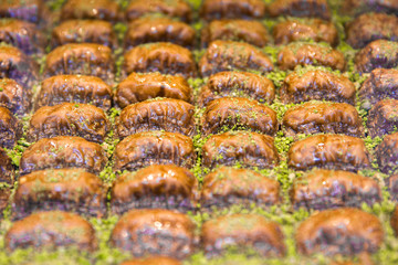 Turkish balkava with pistachio