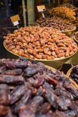 Various types of dried dates for sale in Turkey