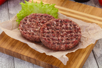 Raw burger cutlet