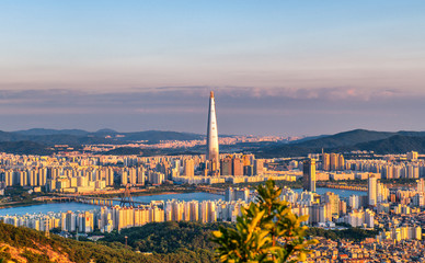 view of town at seoul city south korea