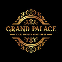 Vintage Grand Palace Luxury Logo Icon