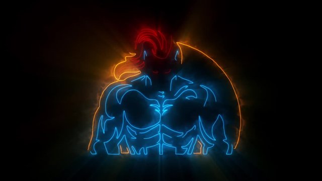 Colorful Spartan Warrior Logo with Reveal Effect & Light Rays