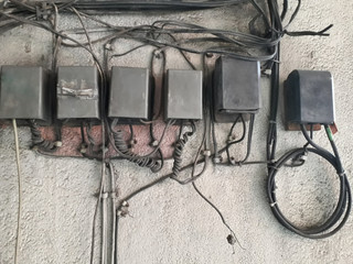 Old phone line and box wiring is not mess lack of maintenance.