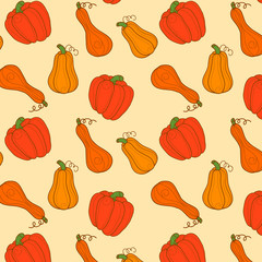 Pumpkin thanks giving seamless pattern