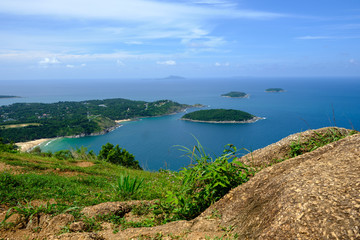 Landscae Black Rock Cliff Pha hin dum Phuket Thailand