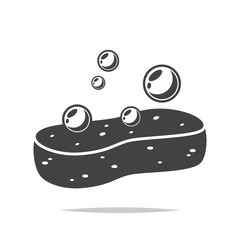 Sponge with bubbles icon vector isolated