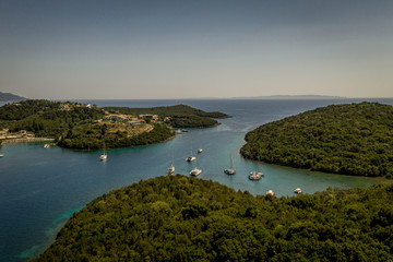 Fototapeta na wymiar Aerial shoot of Syvota coast, Greece