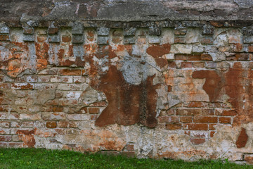 Old red brick wall