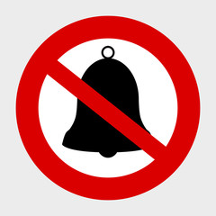 No bell icon. No ringtone symbol. Vector illustration isolated on grey.