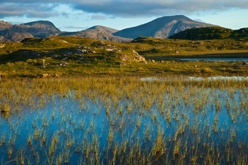 Lago Loch Dail Beag (Lake).  Playa Dhail Beag Beach. West Lewis island. Outer Hebrides. Scotland, UK