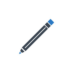 Pencil related vector glyph icon. Isolated on white background. Vector illustration.