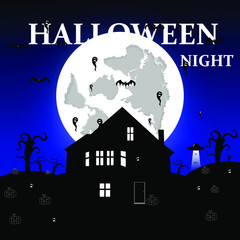 halloween night background vector 