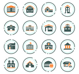 Infrastucture of the city icons set