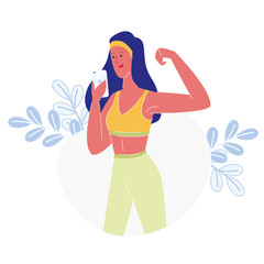 Fitness Club Female Trainer Flat Illustration