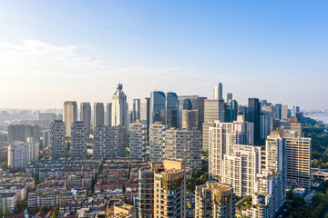 Naklejka premium panoramic city skyline in hangzhou china