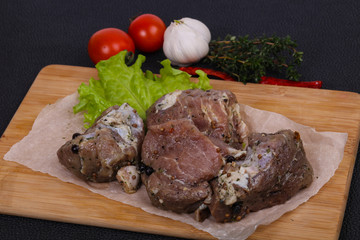 Marinated pork meat ready for coocking