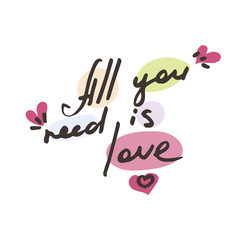 Vector hand draw lettering. Ink draw illustration for postcard, greeting card and banner. Grunge lettering logo