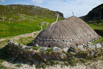 Poblado de Edad del Hierro junto a playa Bostadh (Iron Age village nearby Bostadh Beach). Great...