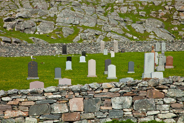 Cementerio junto a playa Bostadh (Cemetery nearby Bostadh Beach). Great Bernera. Lewis island....
