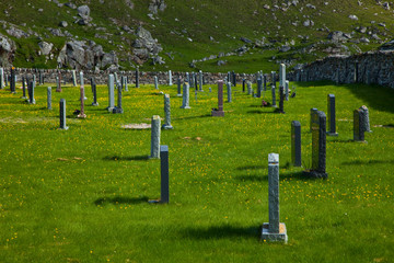 Cementerio junto a playa Bostadh (Cemetery nearby Bostadh Beach). Great Bernera. Lewis island....