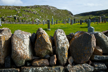 Cementerio junto a playa Bostadh (Cemetery nearby Bostadh Beach). Great Bernera. Lewis island....
