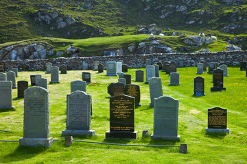 Cementerio junto a playa Bostadh (Cemetery nearby Bostadh Beach). Great Bernera. Lewis island....