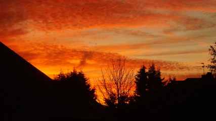 Fire Red Sky during Sunset