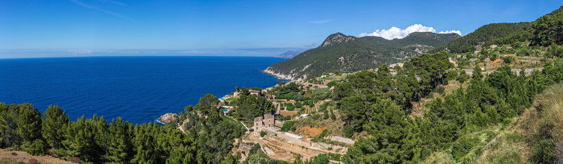 Naklejka na ściany i meble Panoramic view of the West coast of Mallorca