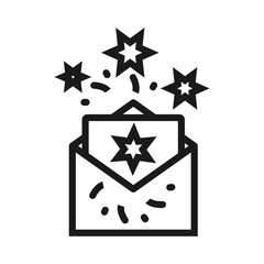 holiday letter, birthday - minimal line web icon. simple vector illustration. concept for infographic, website or app.