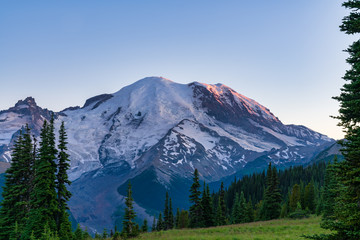 Mount Rainier At Sunset