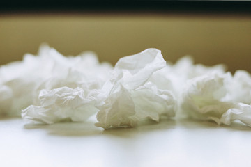 Fototapeta na wymiar Close-up white paper tissue background.