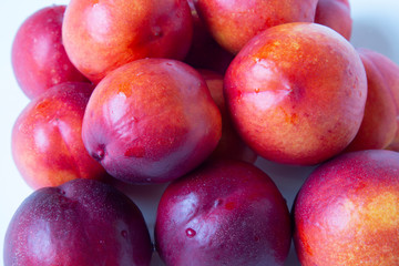 Nectarines. Background. Close up. Fruits, healthy, proper nutrition.