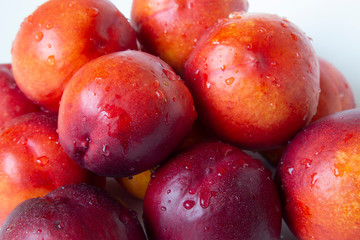Nectarines. Background. Close up. Fruits, healthy, proper nutrition.