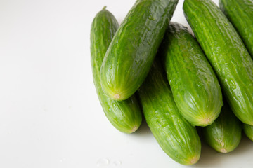 Cucumbers. Background. Close up. Vegetables, healthy, proper nutrition.