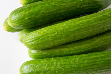 Cucumbers. Background. Close up. Vegetables, healthy, proper nutrition.