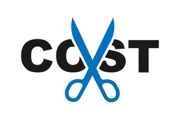 Tax reduce or cost cutting icons vector ( blue version )