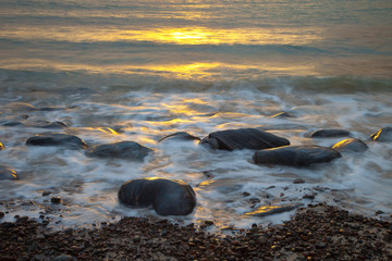 Diseños de agua y roca (Stones and water features). Playa Dail Beag Beach. Lewis Island. Outer...