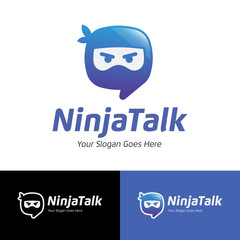Ninja Talk Apps Message Logo Vector Template