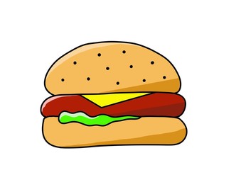 hamburger isolated on white background