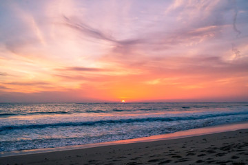 The sea and the light is very beautiful. Sunset Phuket Beach Thailand