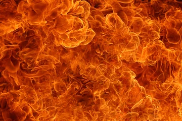 Foto auf Acrylglas Feuer Die Feuerexplosion im Vollbild ist heiß.
