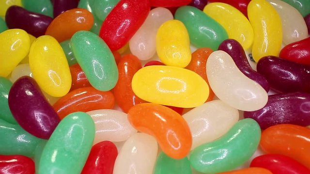 Yelly bean beans closeup texture rotating video background