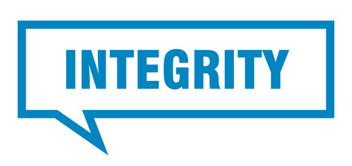 integrity sign. integrity square speech bubble. integrity