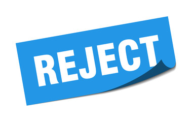 reject sticker. reject square isolated sign. reject