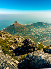 Cape Town and Lions Head in South Africa from above