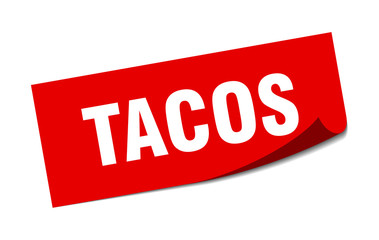 tacos sticker. tacos square isolated sign. tacos